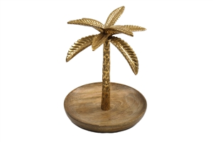 Gold Palm Tree Trinket Tray 19cm