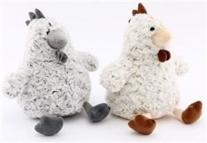 2asst Plush Chicken Doorstop 25cm