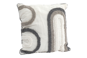 Grey / White Ruffle Cushion 2 Assorted 45cm