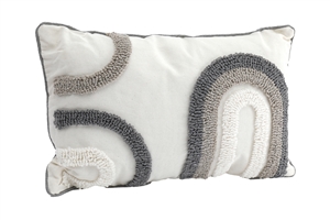 Grey/ White Ruffle Cushion 2 Assorted 30x50cm