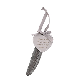 Thoughts Of You Feather Plaque - Always In Thoughts 13cm
