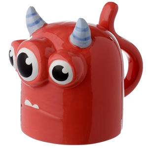 Upside Down Red Monster Ceramic Mug