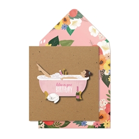 Birthday Bath Card 16cm