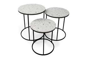 DUE FEB Large Set Of 3 Terrazzo Marble Tables 51cm