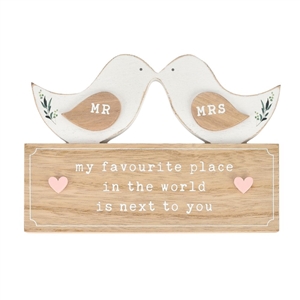 Mr & Mrs Wooden Bird Plaques