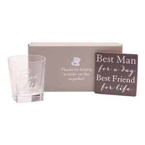 Amore Whisky Glass & Coaster - Best Man