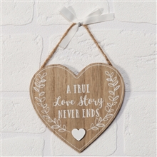 True Love Story Heart Plaque 14cm