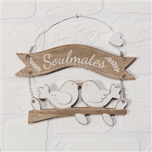 Soulmates Bird Plaque 20cm