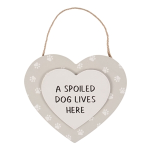 Double Heart Plaque - Spoiled Dog