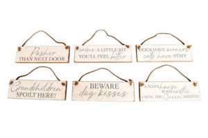Hanging Wooden Plaques 6 Assorted 30cm