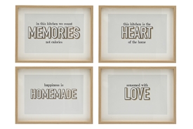 4asst Worded Kitchen Wall Art 40cm