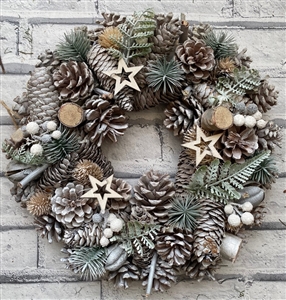 Frosted Woodland Wreath Decoration 36cm