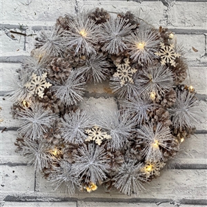 Ice-Blasted Pinecone Wreath Decoration 36cm