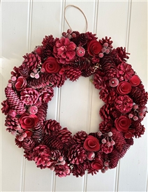 DUE EARLY AUGUST LARGE Sensational Red Festive Christmas Wreath 48cm