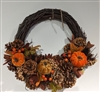 Traditional Colours of Autumn Half Wreath 36cm