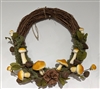 Autumnal Half Wreath 36cm - Mushrooms