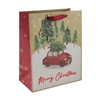 Large Car With Christmas Tree Gift Bag 33cm