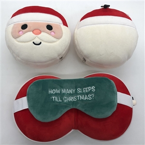 Santa Travel Pillow And Eye Mask