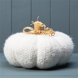 White Knitted Pumpkin 23cm