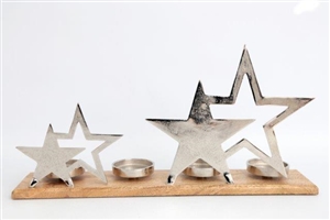 Quadruple T Light Christmas Star Candle Holder 53cm