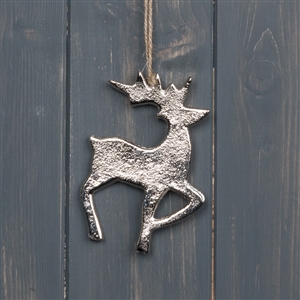 Silver Metal Reindeer 12cm