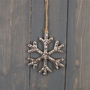 Metal Hanging Snowflake 10cm