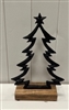 Large Metal Black Tree On Wood Base 26cm