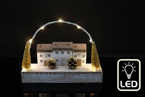 3 Houses Decoration With LED 20cm