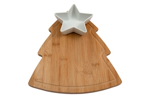 Tree Shape Cheeseboard With Bowl 26cm