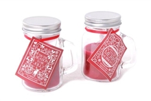 REDUCED Scented Red Candle In Mason Jar 2 Assorted