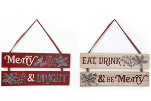 Festive Hanging Wall Plaque 37cm 2 Assorted
