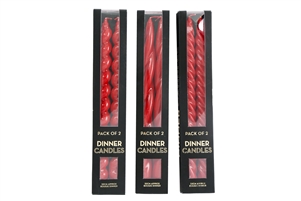 3asst Pack Of 2 Red Shiny Candles
