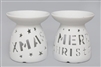 Ceramic Christmas Text Burner 2 Assorted 11cm