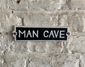 Long Cast Iron Sign - Man Cave 21cm