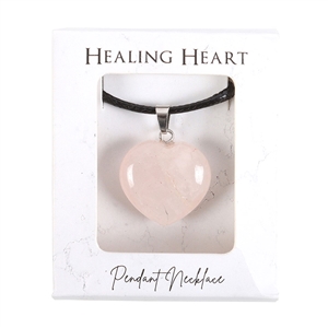 ROSE QUARTZ HEALING CRYSTAL HEART NECKLACE