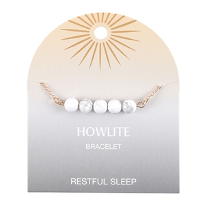 ##Howlite Crystal Beaded Chain Bracelet