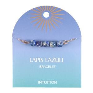 ##Lapis Lazuli Crystal Beaded Chain Bracelet