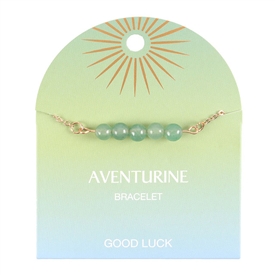 ##Aventurine Crystal Beaded Chain Bracelet