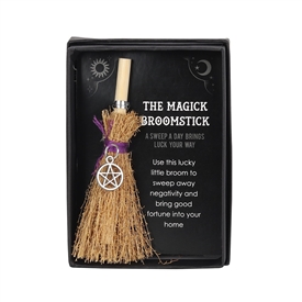 ##Pentagram Mini Magick Wood and Grass Broomstick