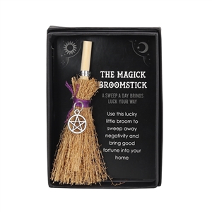##Pentagram Mini Magick Wood and Grass Broomstick