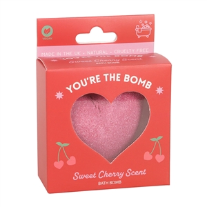 ## You're the Bomb Cherry Fragranced Heart Shaped Bath Bomb