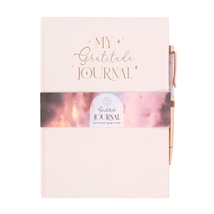 A5 Gratitude Journal Notebook with Rose Quartz Pen