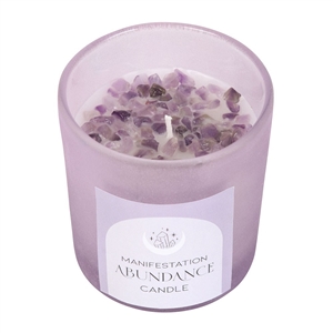 Abundance Crystal Chip Candle in Glass Pot