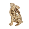 ##Gold Tone Midnight Hare Resin Ornament