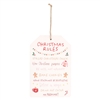 SUGARPLUM FUN CHRISTMAS RULES HANGING SIGN