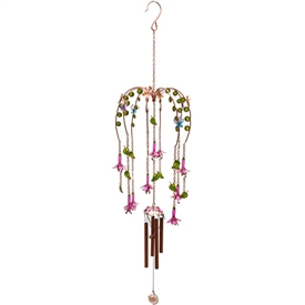 ##Fuschia with Metal Resin Windchime