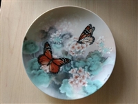 Butterfly Collector Plate Vintage Monarch Butterflies by Lena Liu on W.S. George Fine China - 1988