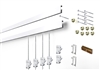 Cliprail Complete Art Hanging Gallery System Kit with 2 rails, 4 steel cables and 6 hooks