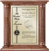 Patent Plaques Custom Wall Hanging Contemporary Column Patent Plaque - 12" x 12.5" Gold and Walnut.