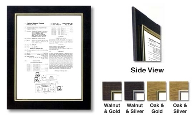 Patent Certificate Custom Wall Hanging Traditional Patent Certificate - 10.5" x 13" Silver and Black.